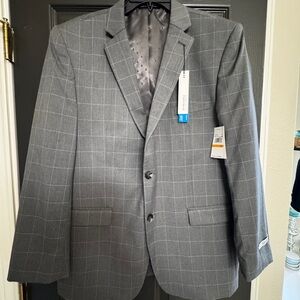 Perry Ellis Gray Plaid Men's Blazer
